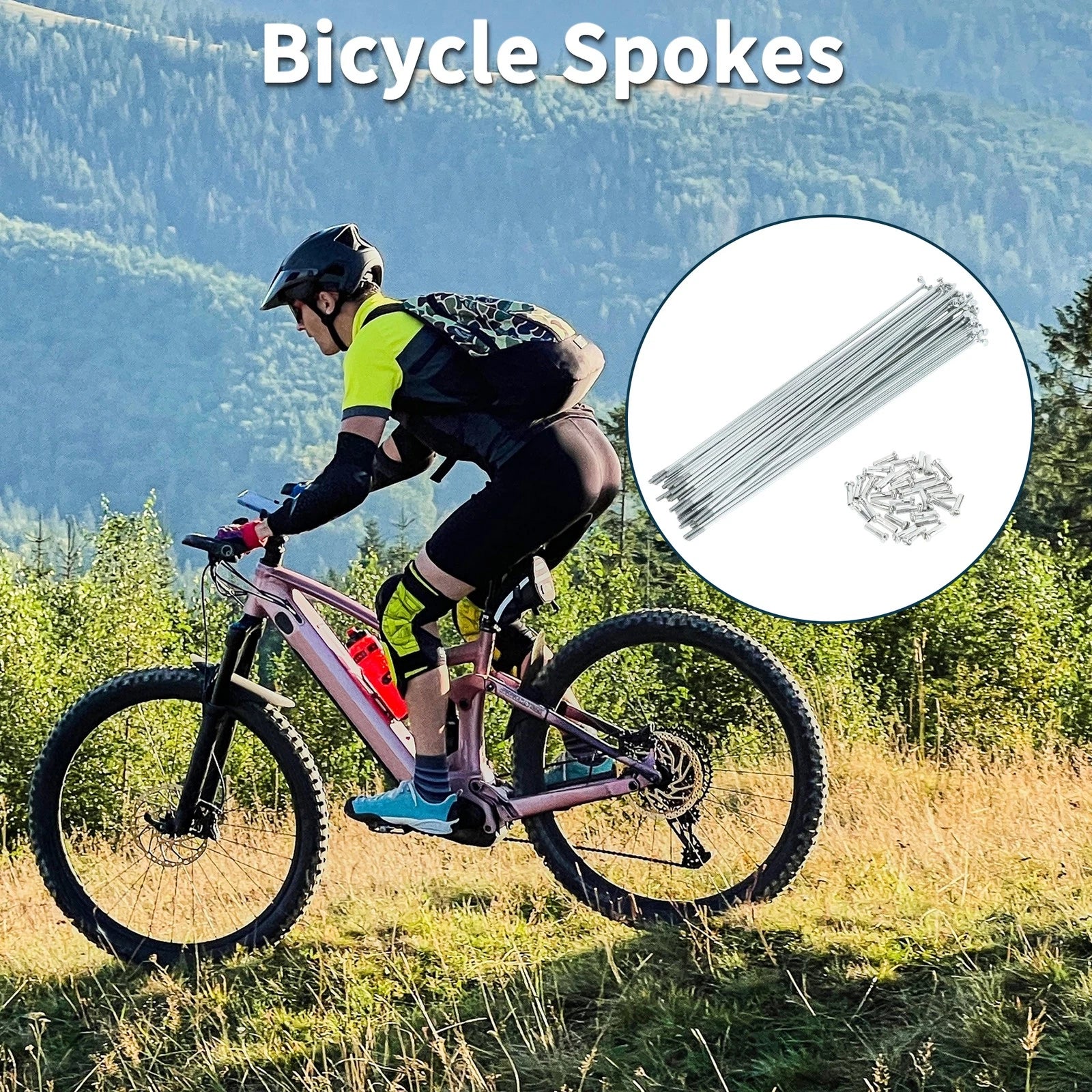 Bicycle Spokes Nipple Replacement Set 14G 174mm for Universal (All Years)