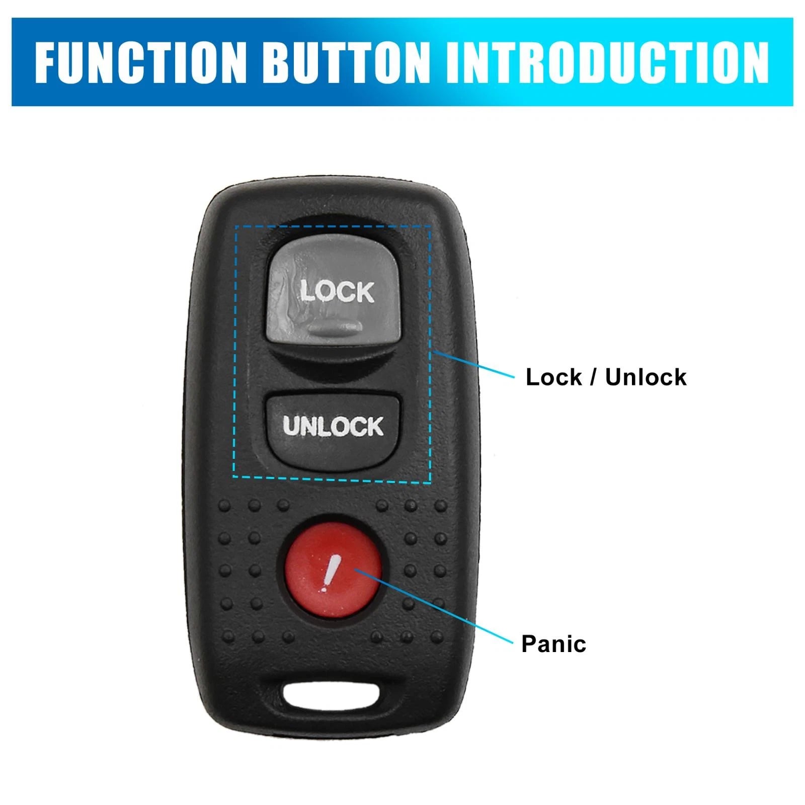 Replacement Key Fob Shell Case for Mazda 3 6 (2003–2009)