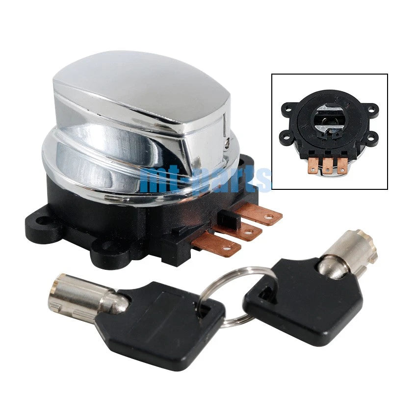 Chrome Ignition Key Switch Kit for Harley-Davidson Softail Standard FXST (2000–2010)