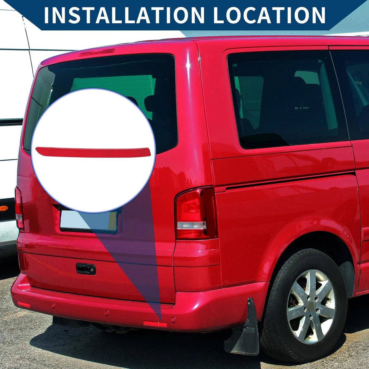 Rear Left Bumper Reflector No. 7E0945106A for VW Transporter T5 (2012–2016)