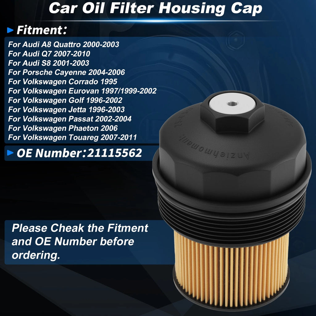 Oil Filter Housing Cap for Audi A8 Quattro (2000–2003) 21115562