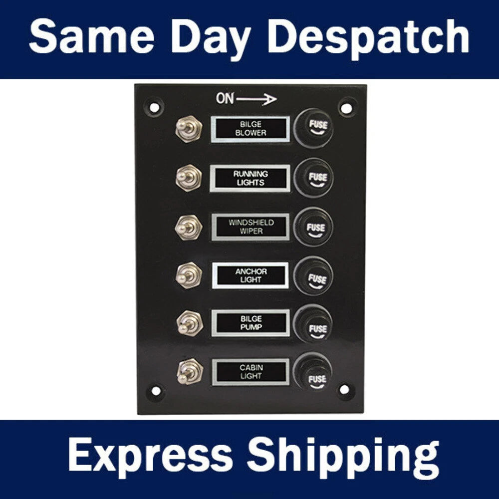 6 Switch Panel for Universal Applications (12/24 Volt, Chrome Plated)
