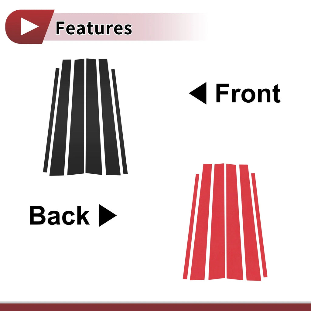 6 Pcs Door Pillar Window Trim Replacement for Toyota 4Runner (1996–2002)