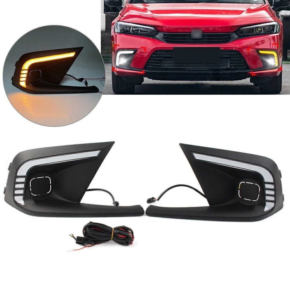 Front Bumper DRL Fog Lights for Honda Civic (2021–Present)