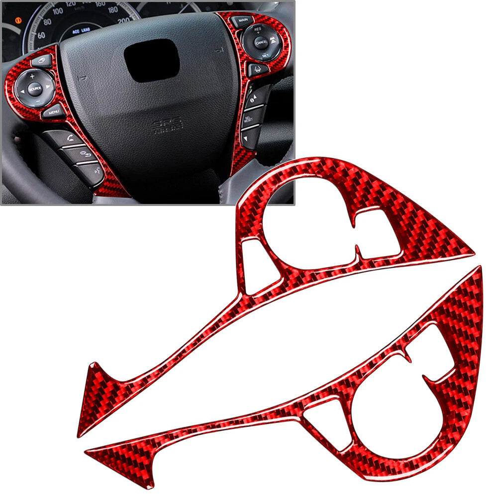 Steering Wheel Button Cover for Honda Accord (2013–2017) Carbon Fiber Red