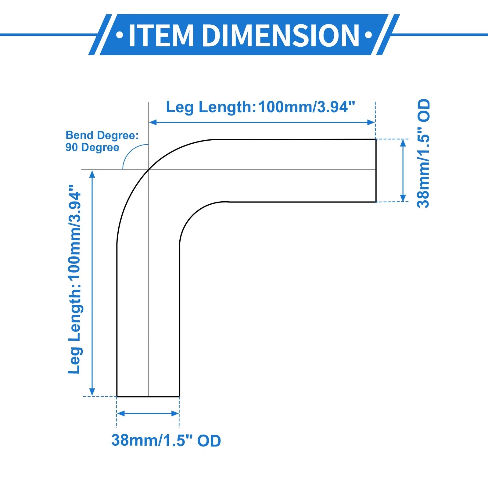 1.5" OD 90° Intercooler Pipe for Universal Applications
