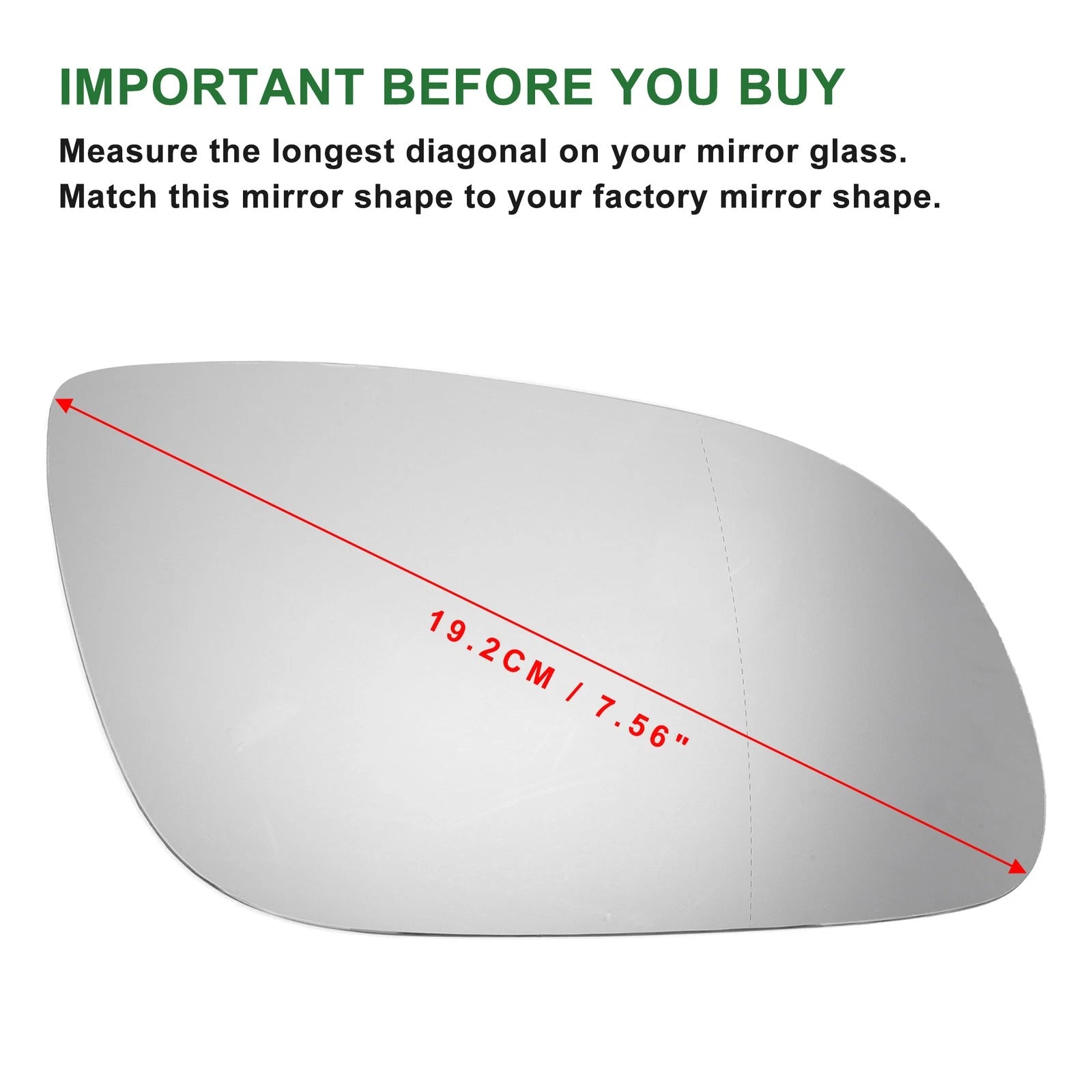 Heated Right Side Mirror Glass Replacement for Audi A8 (2002–2008)
