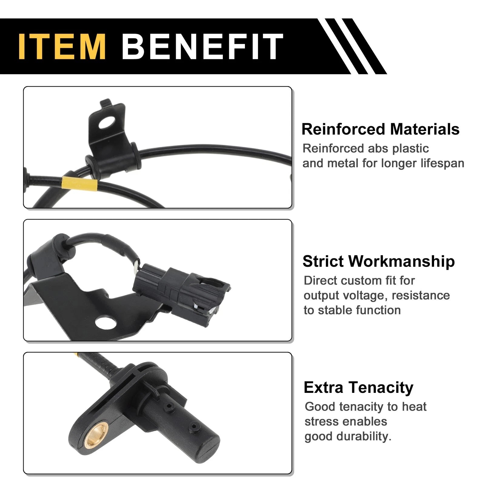 ABS Wheel Speed Sensor Rear Right Replacement for Hyundai Santa Fe (2013–2018)