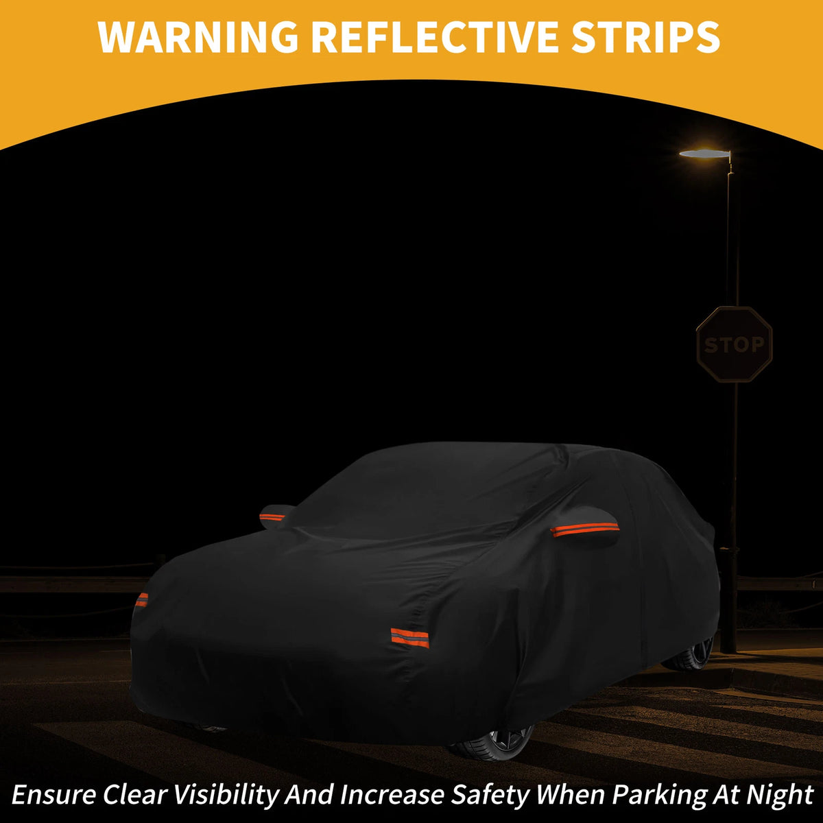 Waterproof Car Cover for Tesla Model 3 (2017–2023) Black 190T-PU with Zipper