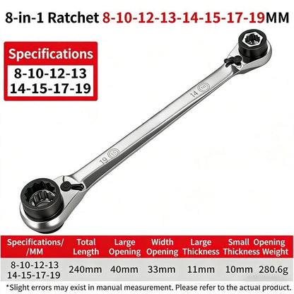 4-in-1 Ratchet Wrench Set for Confined Areas
