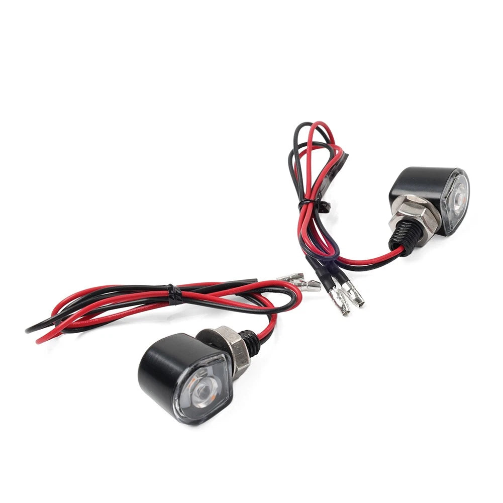 2X Mini Motorcycle Turn Signals Indicator Amber Blinker Light Universal