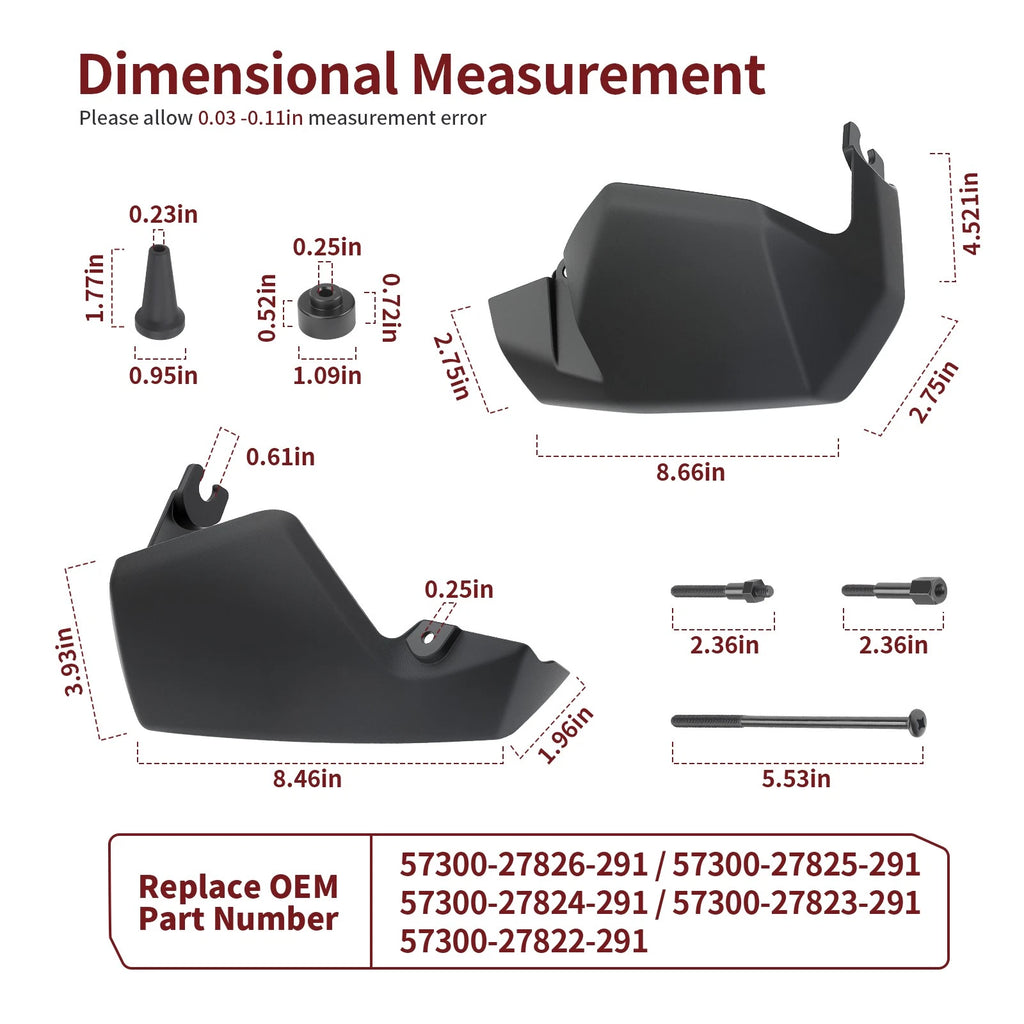 Black Hand Guard Set Kit for Suzuki V-Strom 650 DL650 (2004–2011) 57300-27826-291