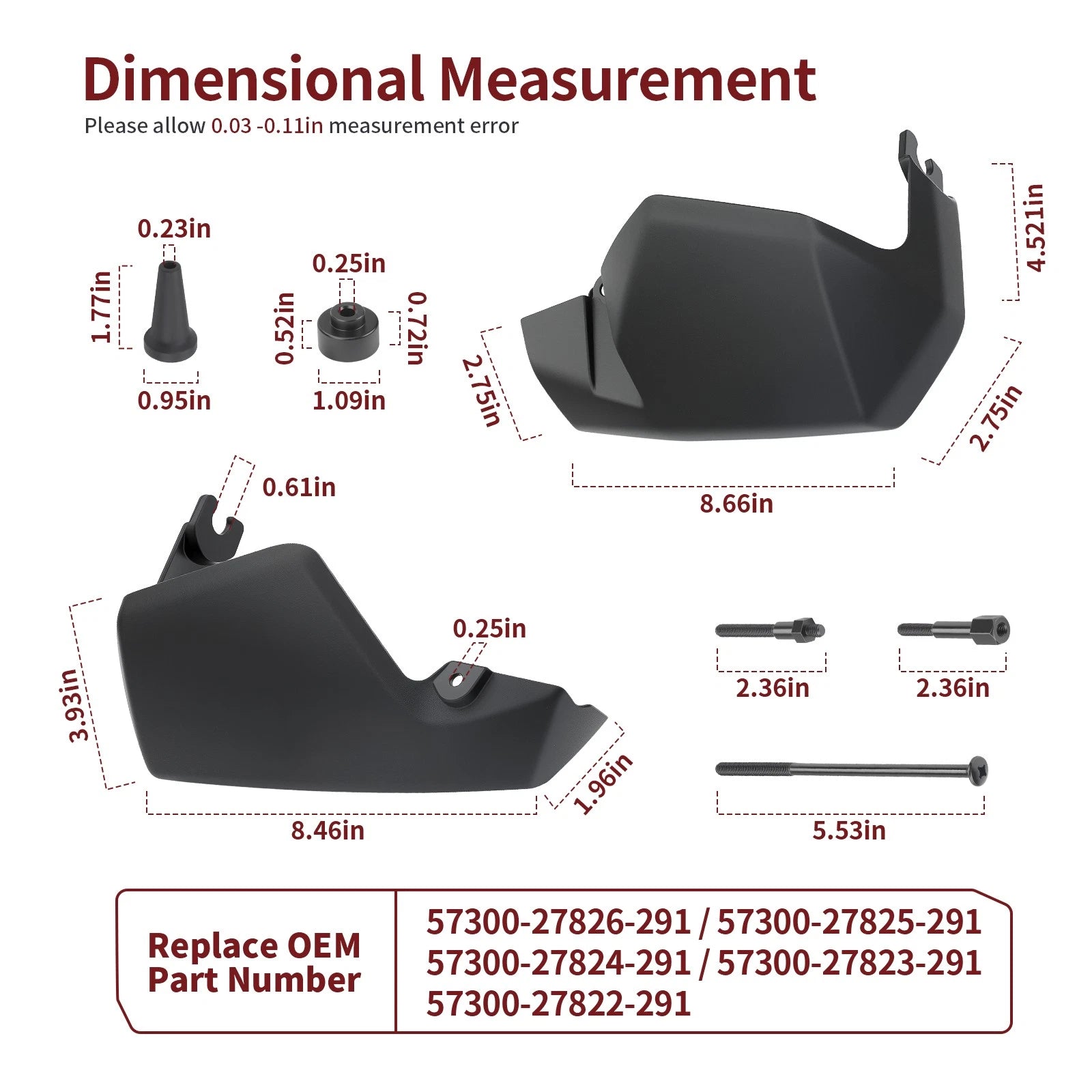 Black Hand Guard Set Kit for Suzuki V-Strom 650 DL650 (2004–2011) 57300-27826-291