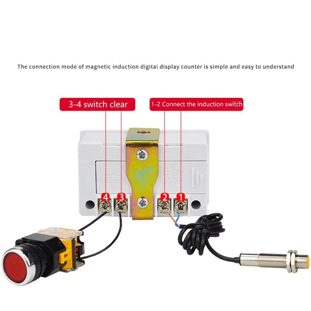 Digital Display Counter Proximity Punch Switch System for