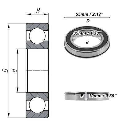 Deep Groove Ball Bearing 35x55x10mm for Scooter Skateboard (6907NR2RS)