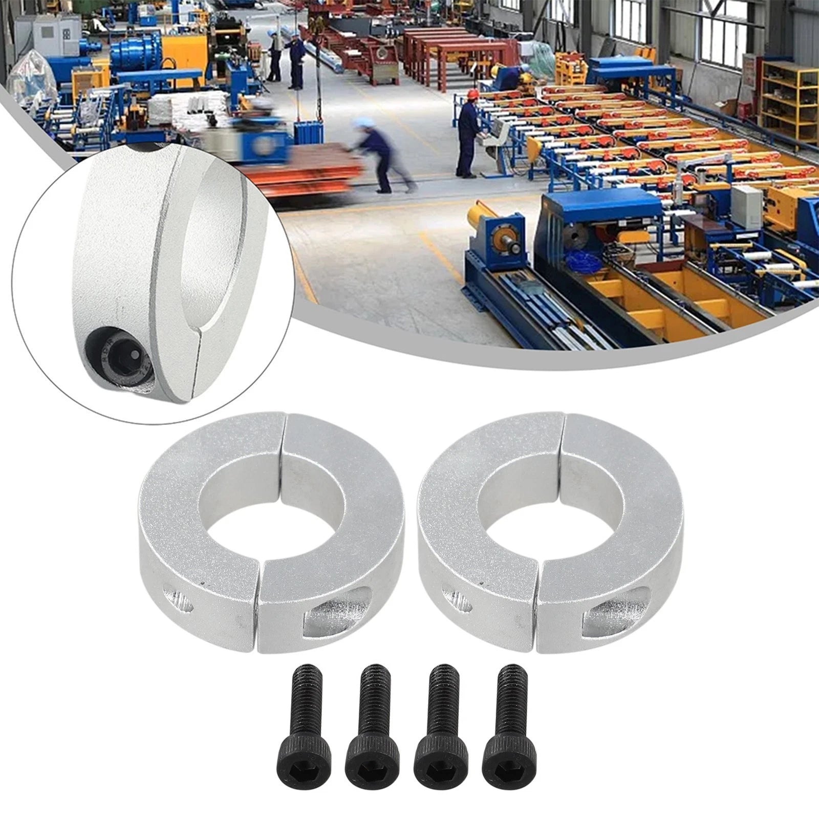 2X Aluminum Split Clamp Collar 25mm for Stable Mechanical Applications