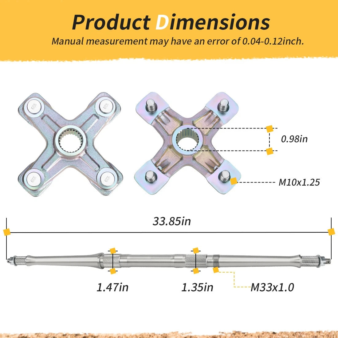 Rear Axle Shaft & Wheel Hubs Kit for Yamaha Raptor 350 YFM350 YFM350R (2004–2013)