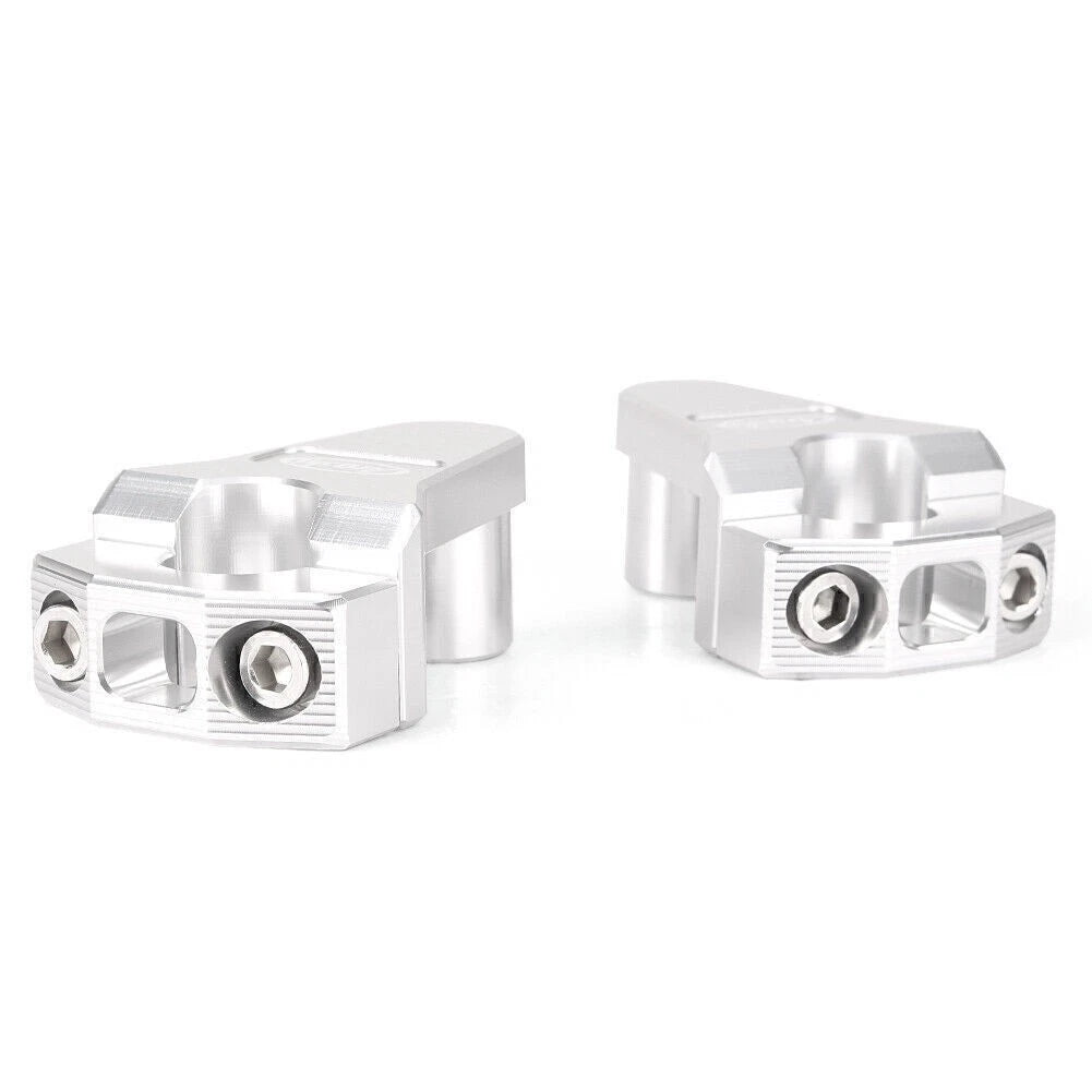Set of 2 Handlebar Mount Clamp Risers for Motorcycle (7/8" 22mm) Silver