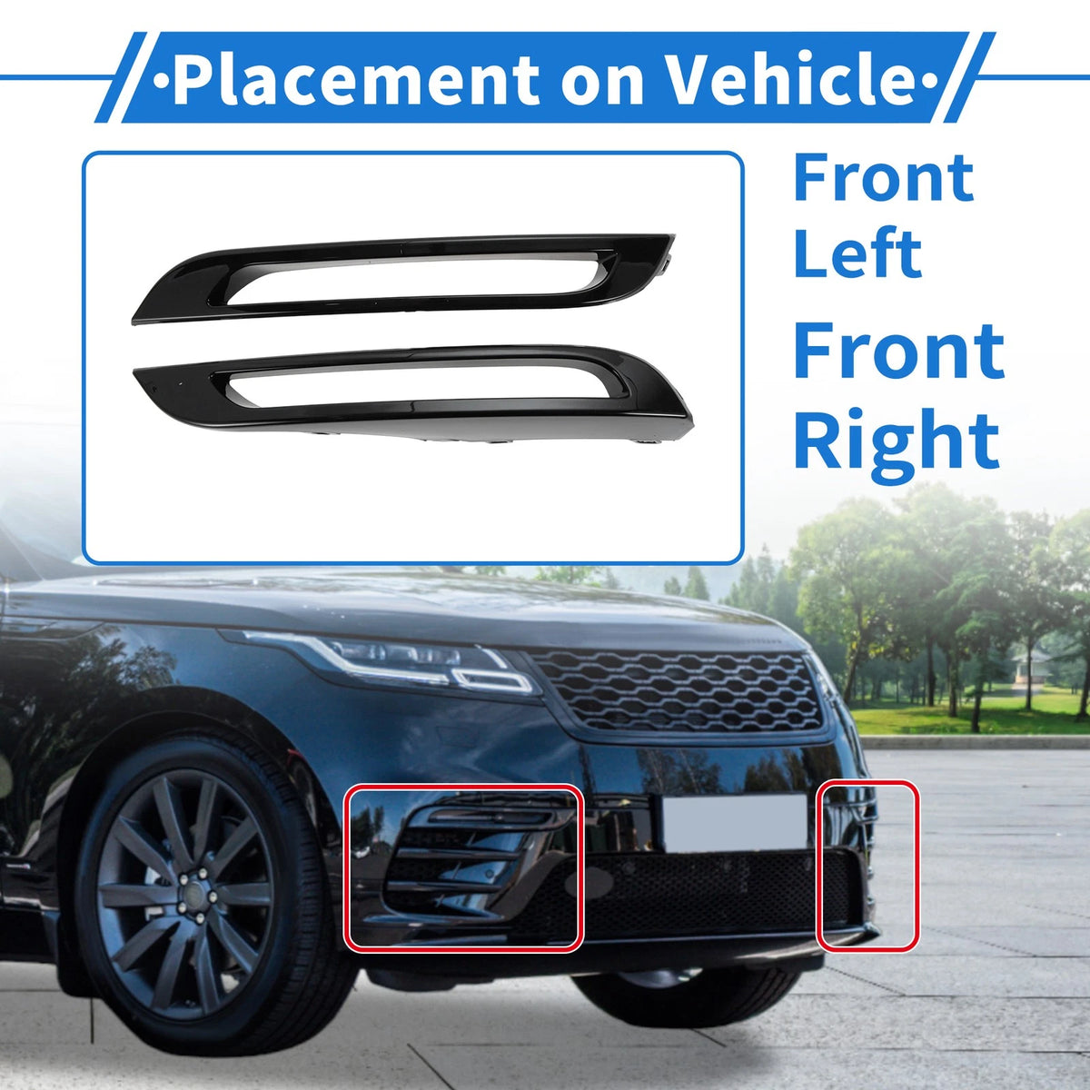 Front Bumper Fog Light Cover No.LR094992 for Land Rover Range (1 Pair)