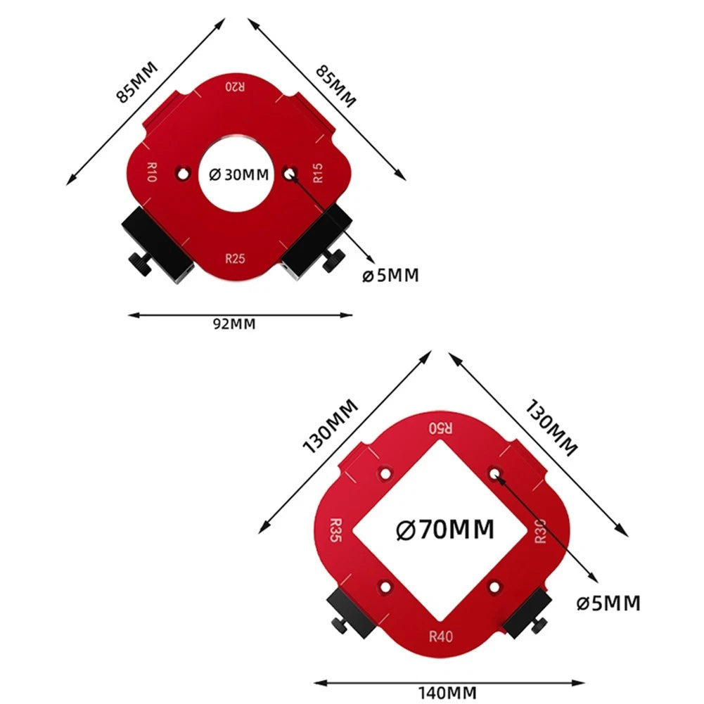 Arc Cutting Templates for Multiple Radius Sizes (R10, R50)