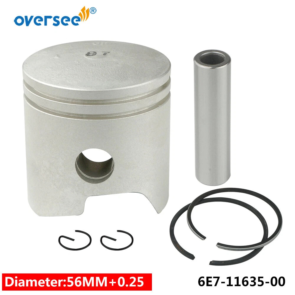 2X 6E7-11635 Oversize Piston & Ring for Yamaha Outboard 9.9 15HP (2T)
