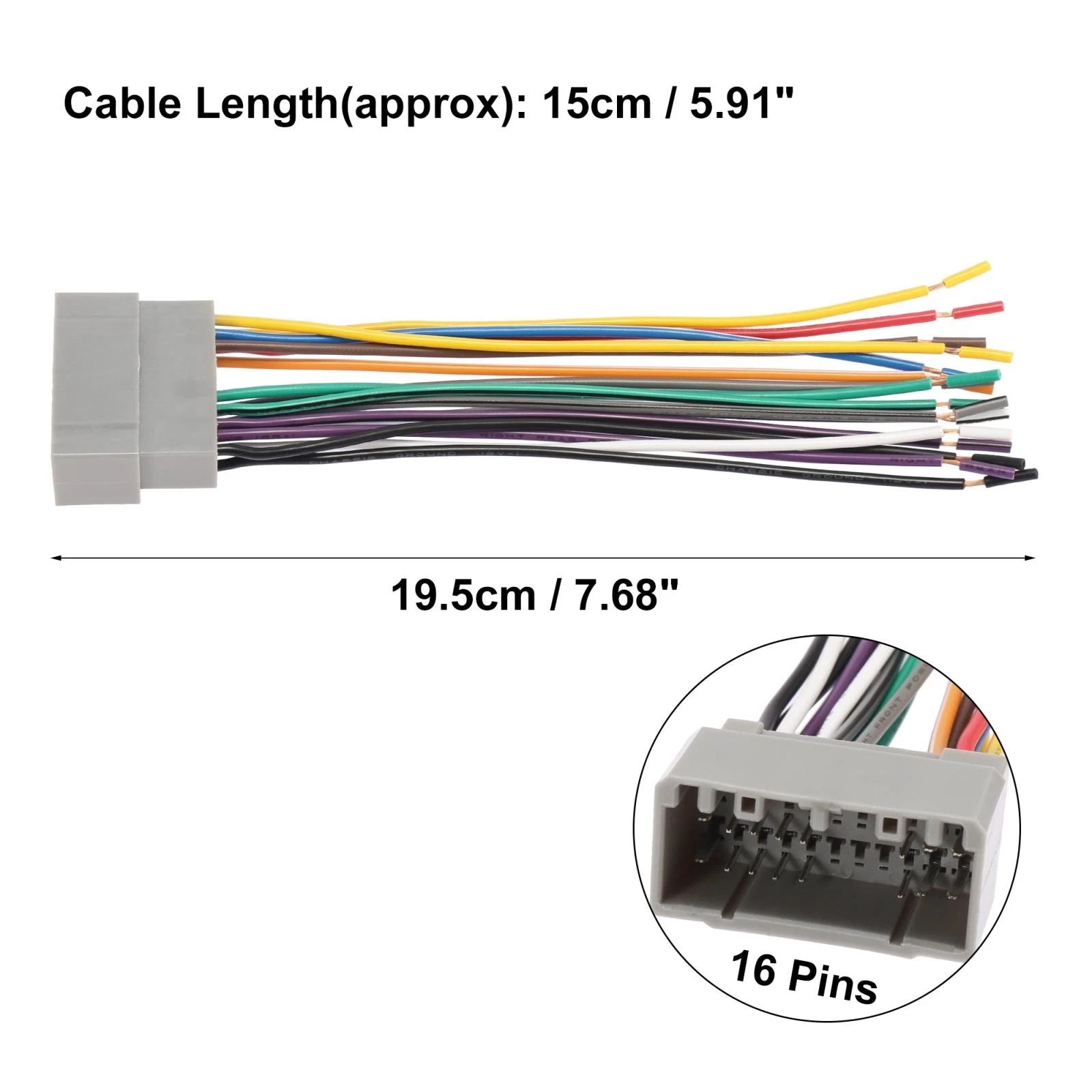 Car CD Player Wire Harness Adapter for Chevrolet Dodge Chrysler (70-6502)