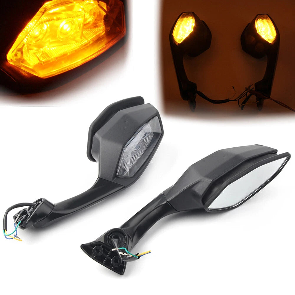 LED Turn Signal Light Rearview Mirror for Yamaha YZF R1 R6 (2015–2022)