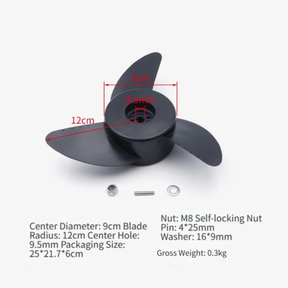 Outboard Engine Propeller for Electric Trolling Motors (Plastic Replacement)