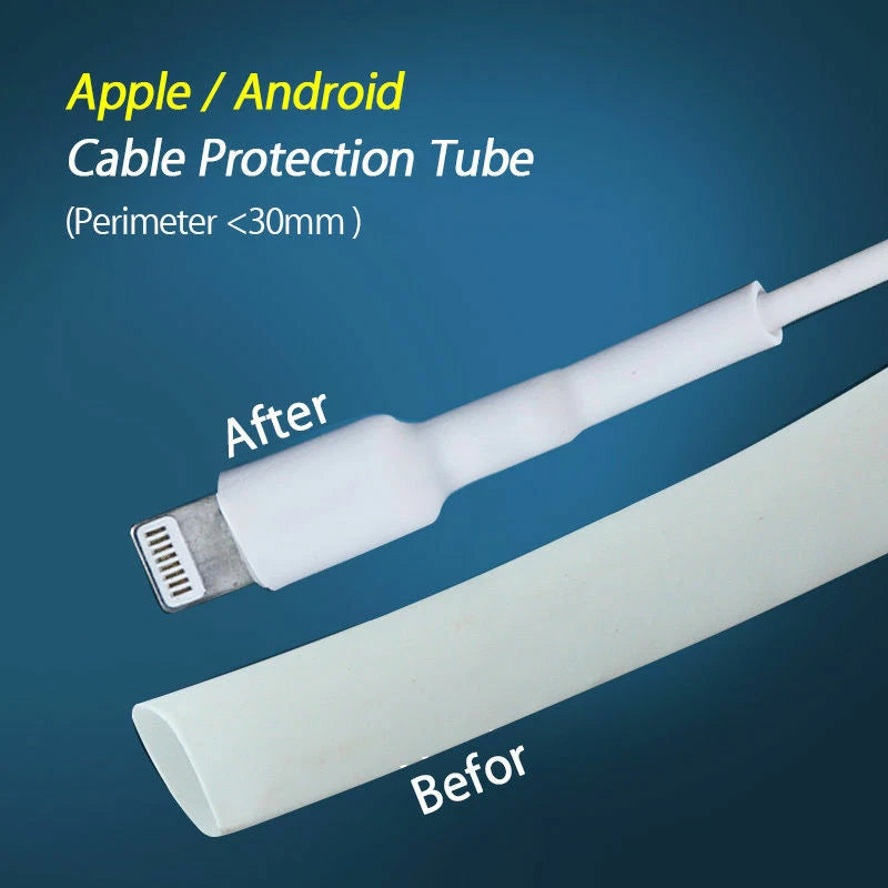 20Pcs Heat Shrink Tube Wrap Sleeve for Phone/iPad Data Cable