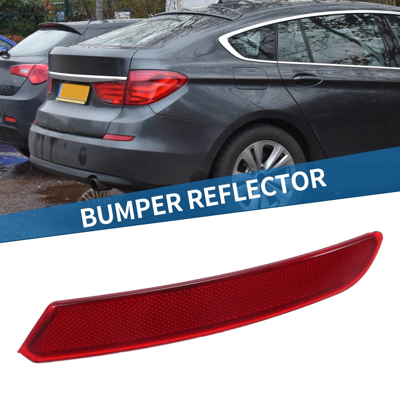 Rear Right Bumper Reflector Replacement for BMW 535i GT (2010–2013) Red