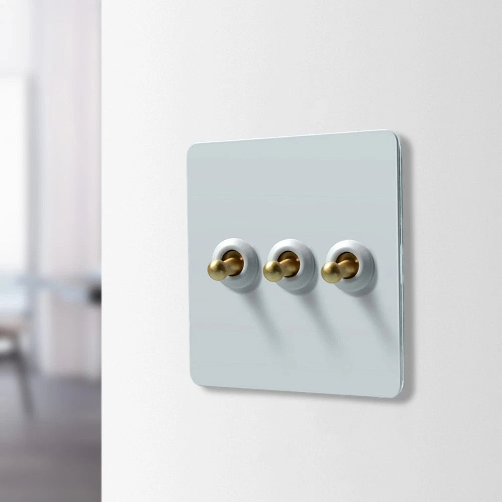 Fireproof Stainless Steel Wall Switch with Brass Lever for Indoor Lighting