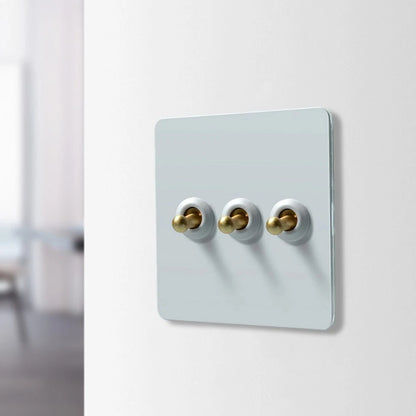 Fireproof Stainless Steel Wall Switch with Brass Lever for Indoor Lighting
