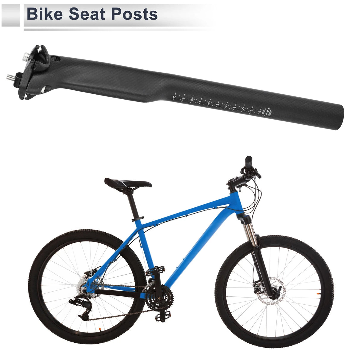 Seat Post Bike 30.8mm 350mm Carbon Fiber Matte Saddle Post for Yamaha (2000–2010)