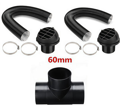 Rotatable Parking Heater Vent Dual Air Ducts Flexible Tubing Tee Connectors