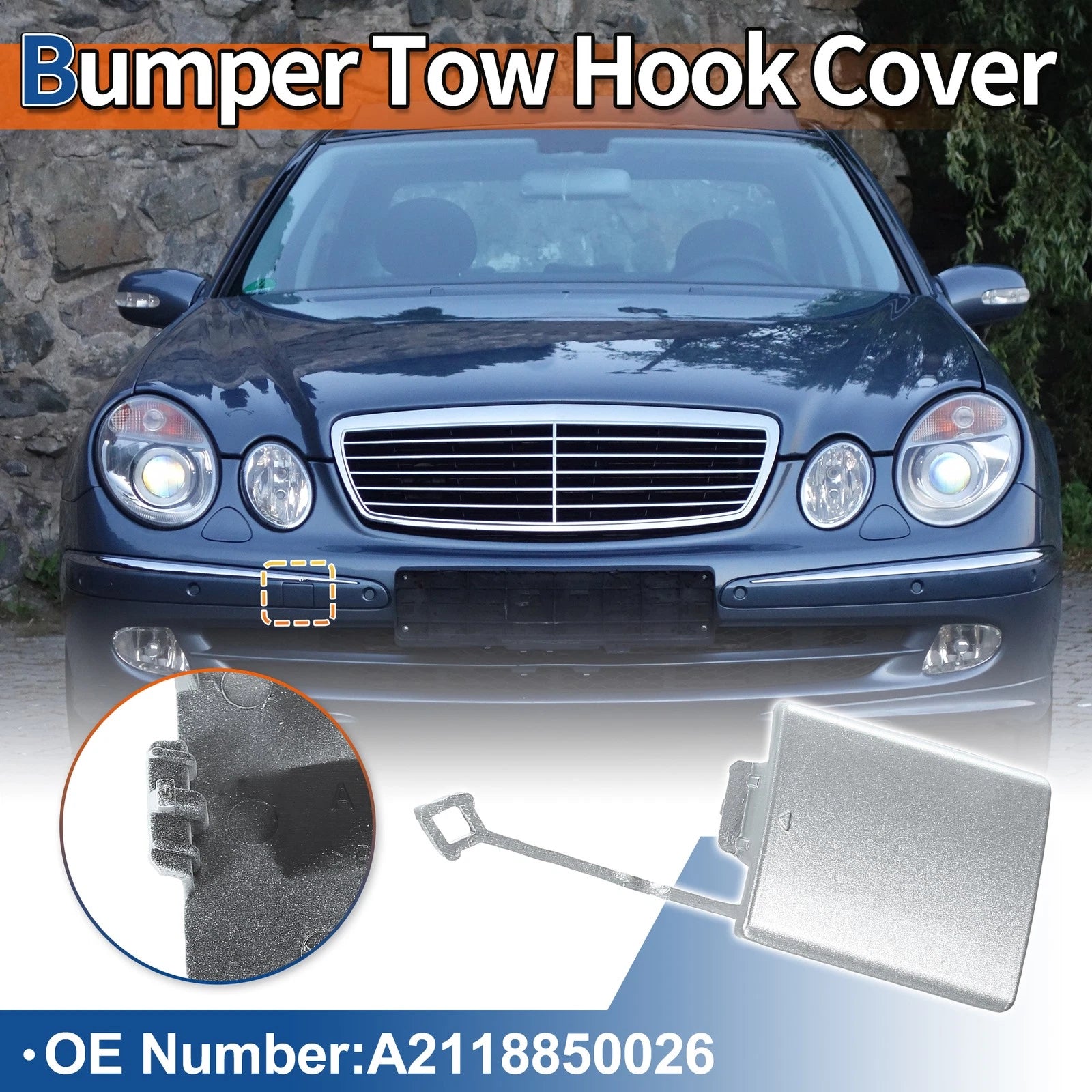 Front Tow Hook Cover Replacement for Mercedes-Benz E-Class (2003–2009)