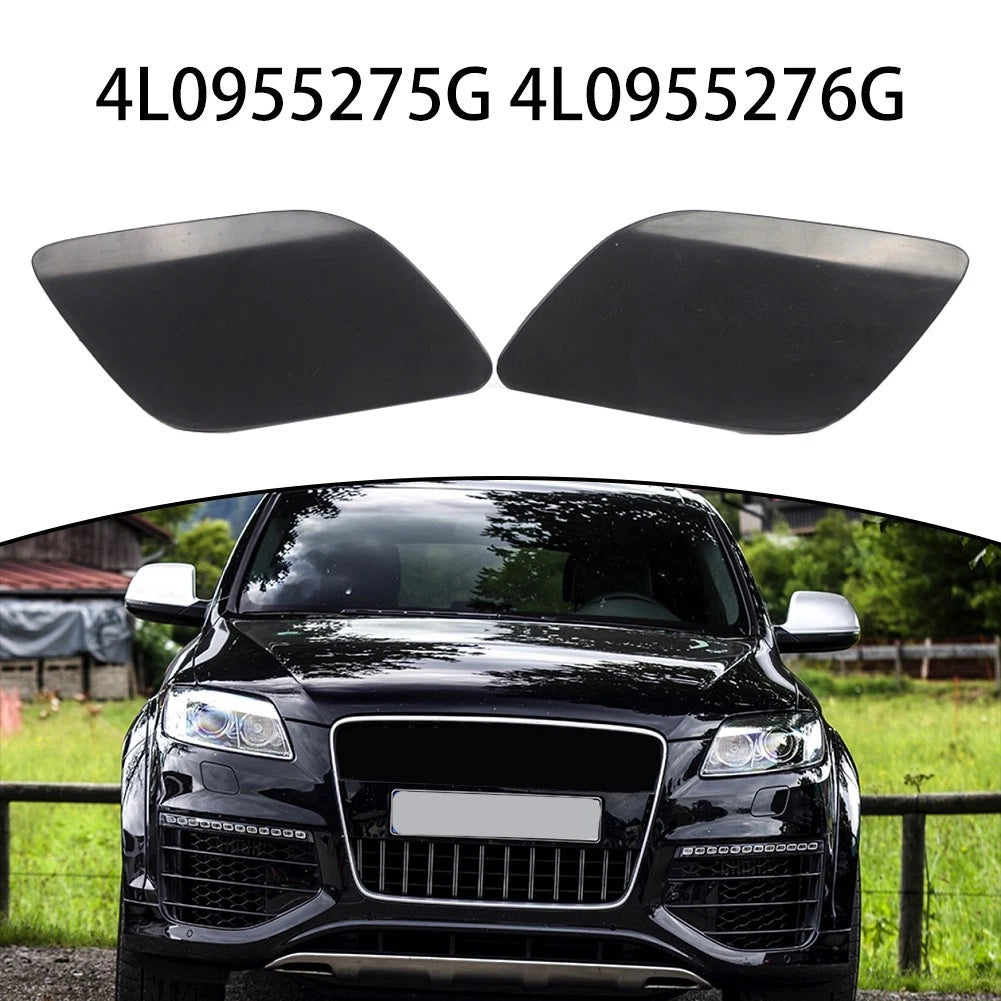Set of 2 Headlight Washer Covers for Q7 (2010–2015) ABS Black