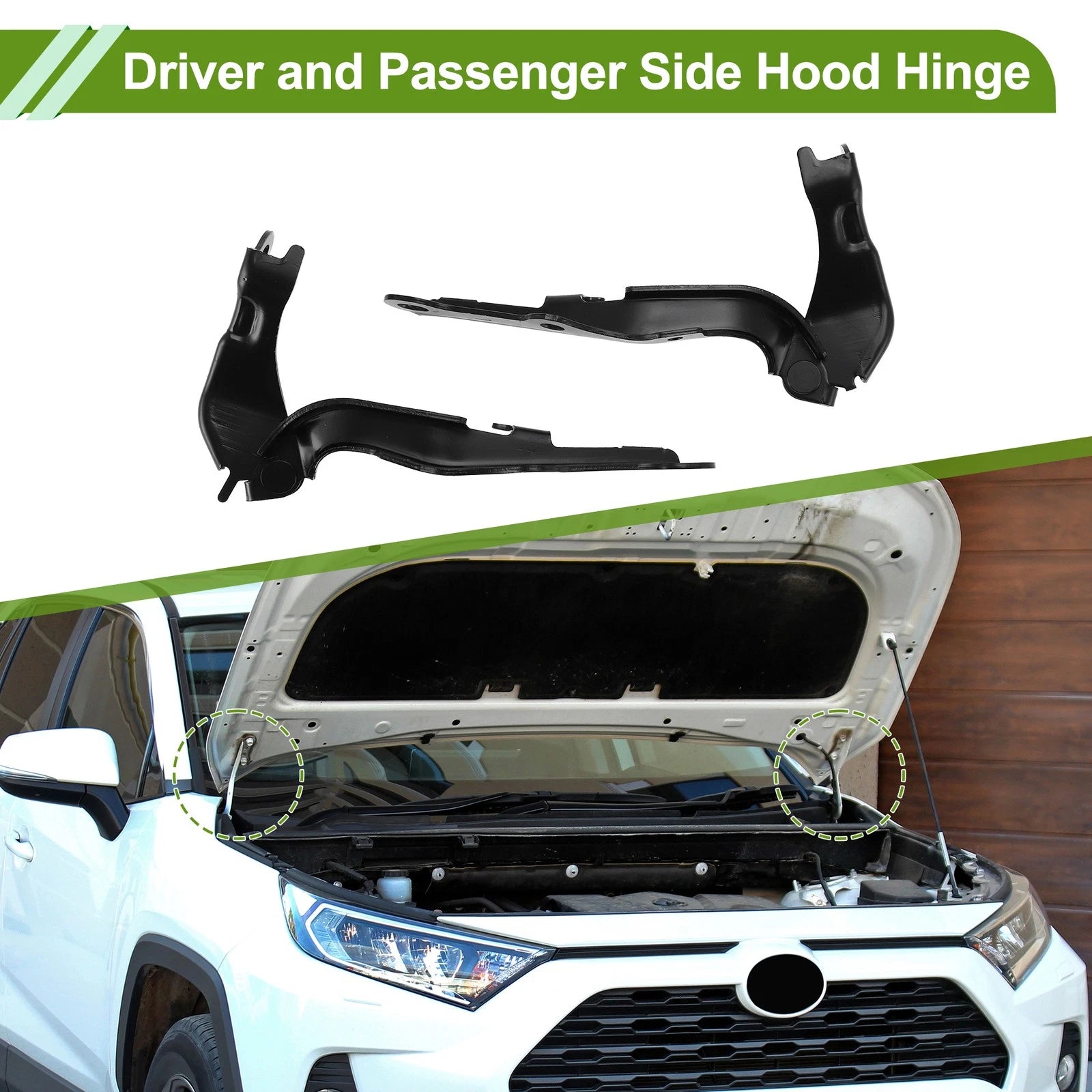 Hood Hinge Set Replacement for Toyota 4Runner (2003–2006) Front Pair