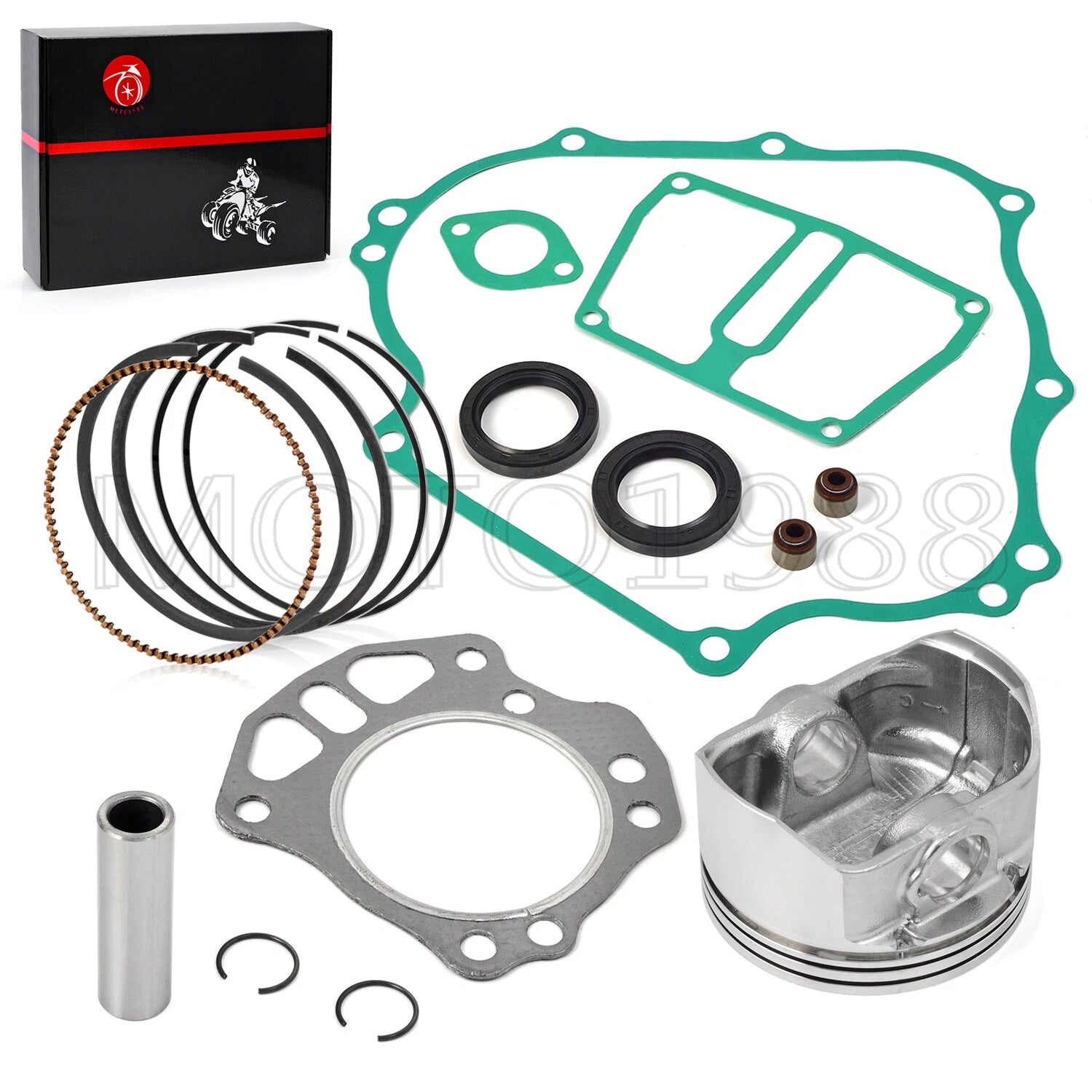 Engine Rebuild Piston Kit with Rings & Gasket Seal for Kawasaki Mule 600 610 (2005–2018)