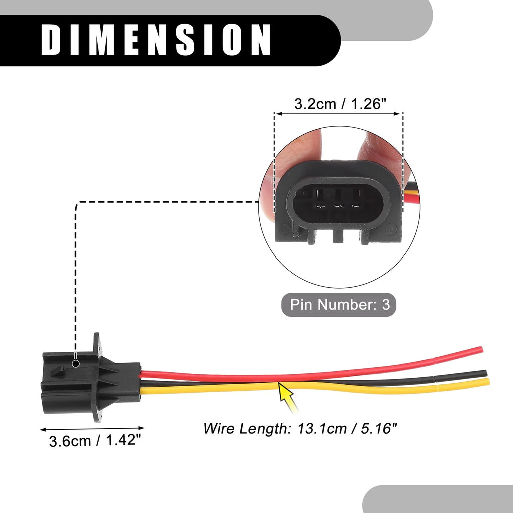 2X H13 LED Bulb Socket Wiring Harness Connector for Vehicle