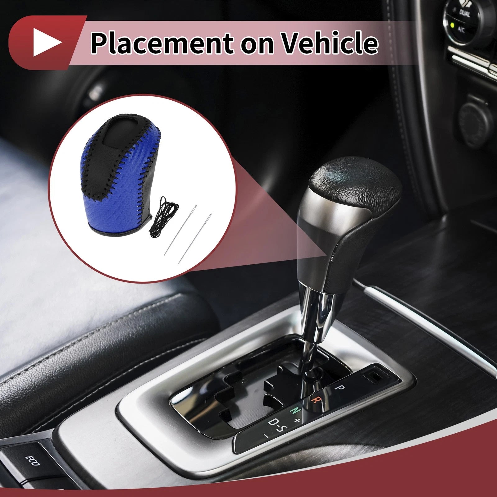 Gear Shift Knob Cover Replacement for Volkswagen Taos (2022–2023) Blue Black