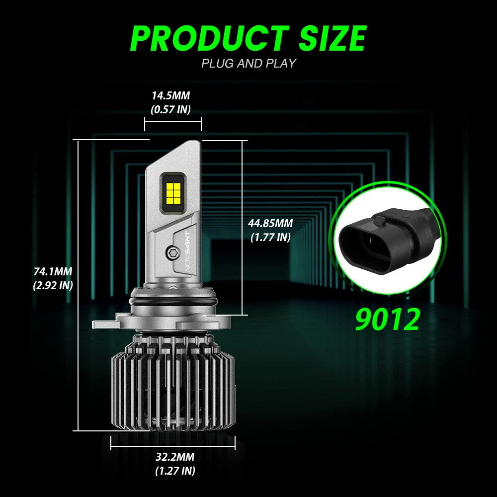 2X 9012 HIR2 LED Headlight Bulbs for