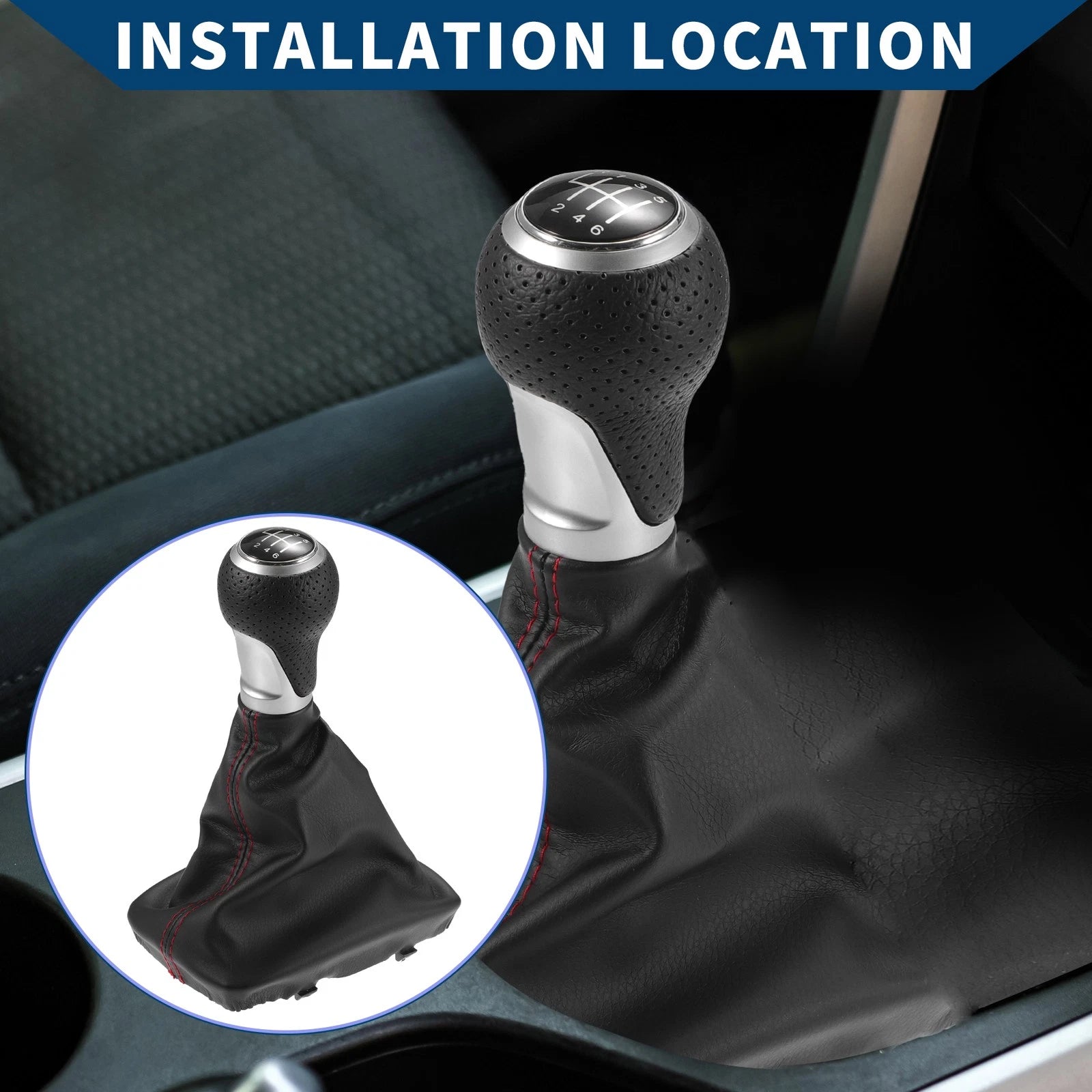 6 Speed Shift Knob with Dust Cover for Audi A4 S4 (2007–2015)