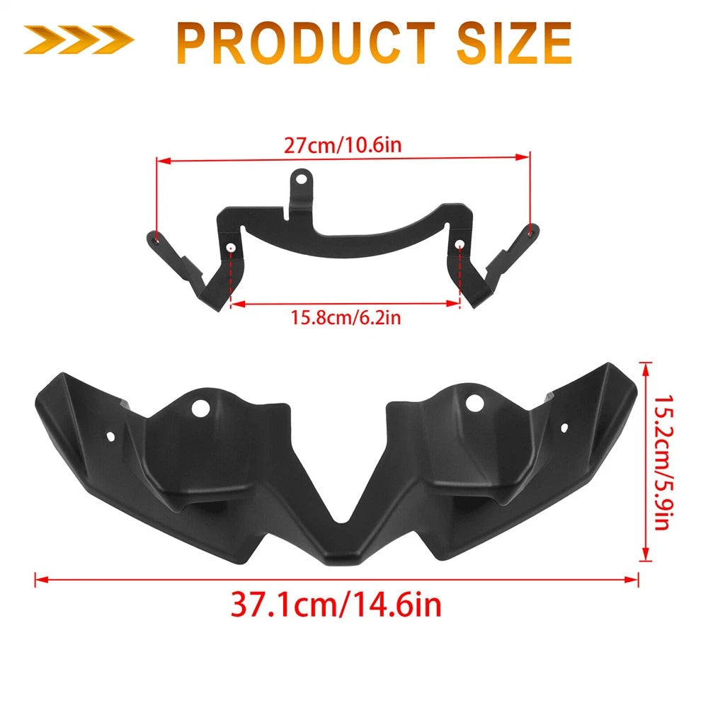 Gloss Black Front Spoiler Fairings for Kawasaki Z900 (2020–2024)