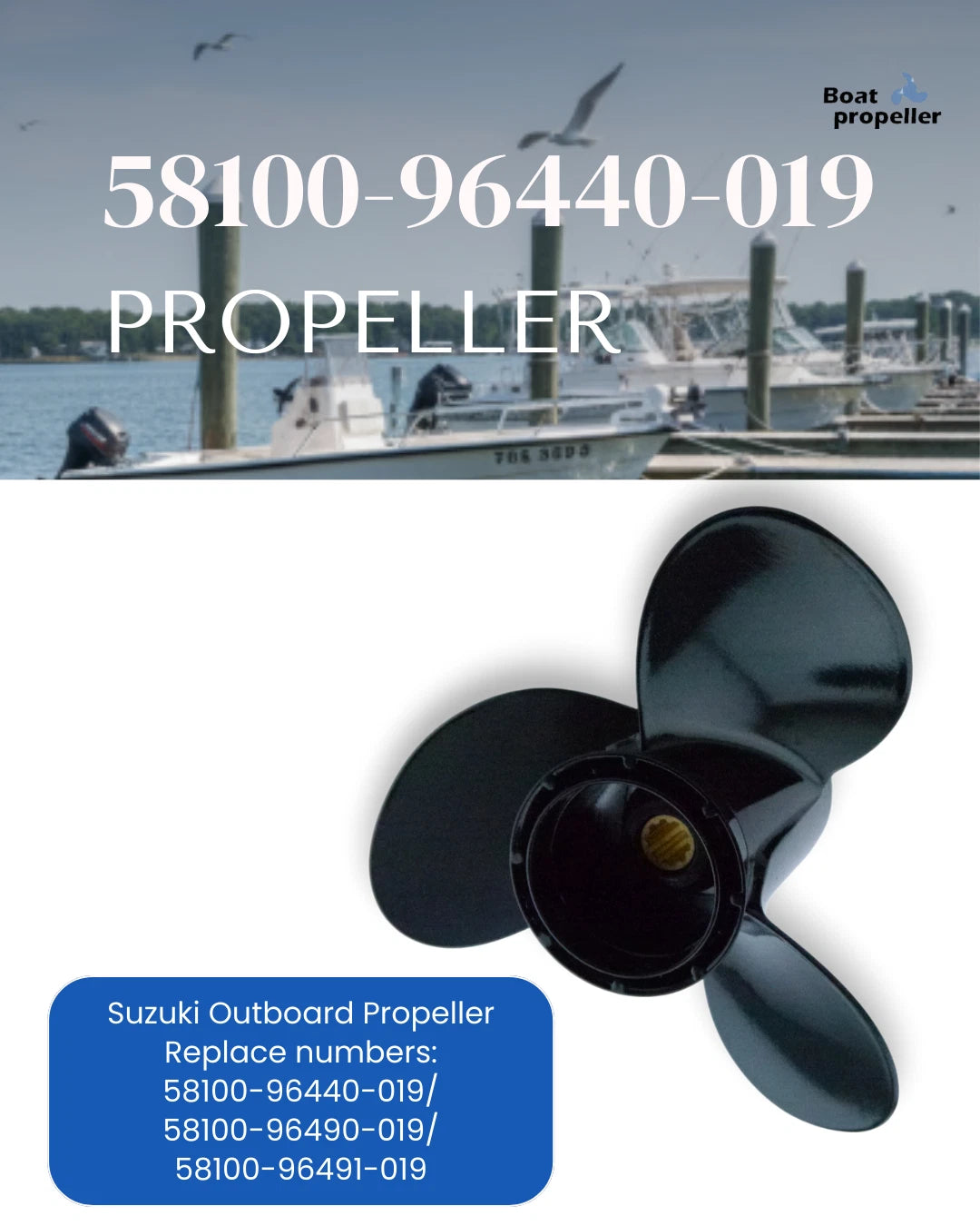 Propeller for Suzuki Motor 20/25/30 HP DT25C DT30C (58100-96440-019)