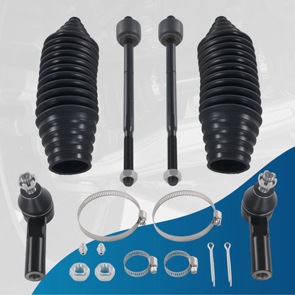 Set of 6 Inner & Outer Tie Rods + Boots for Nissan Sentra 200SX (1995–2006)