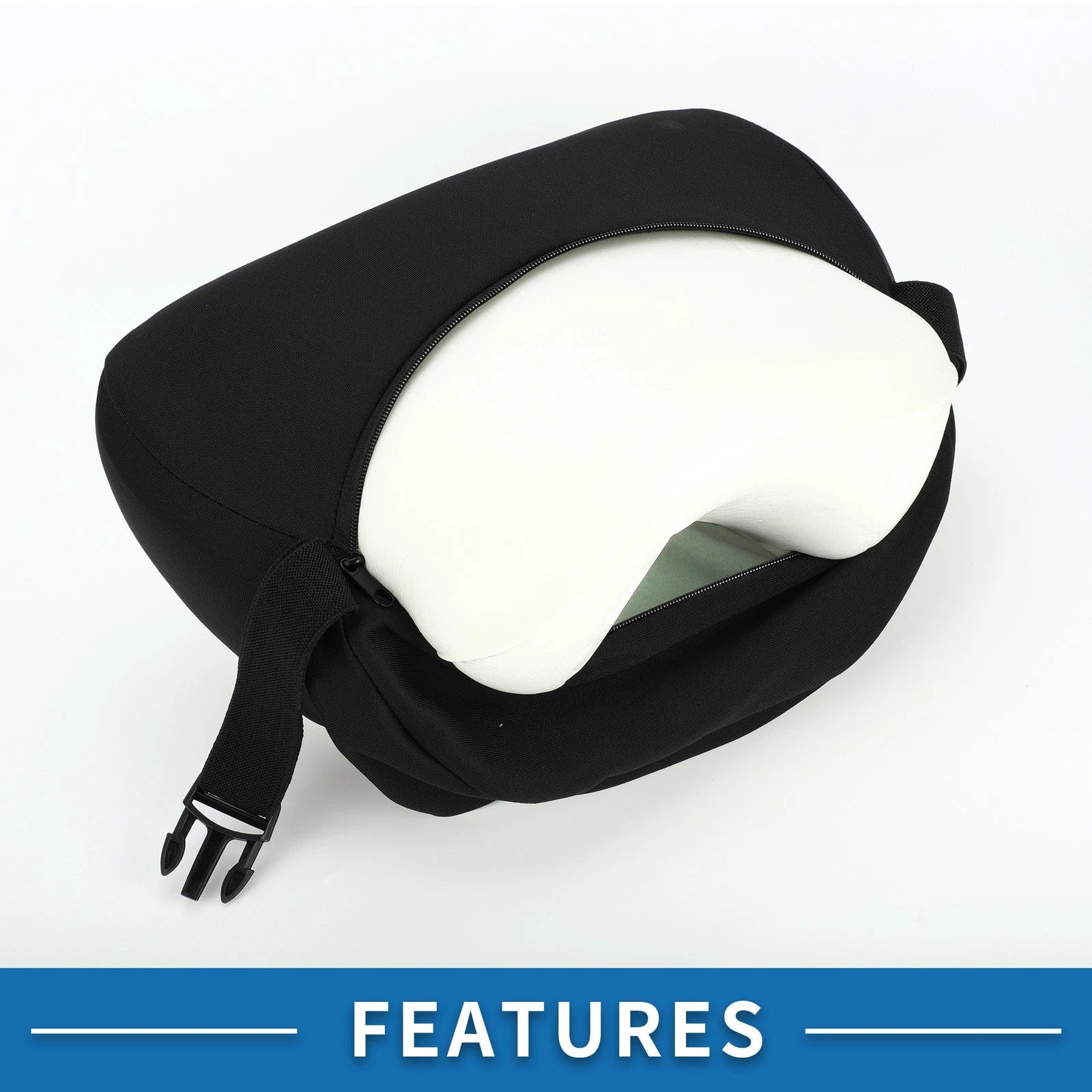 Neck Pillow for Car Seat Headrest (Black and Green)