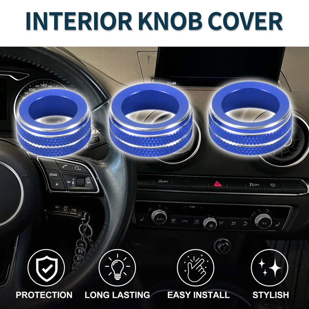 Climate Heater Switch Knob Cover Ring for Audi A3 8V (2014–2020) Blue