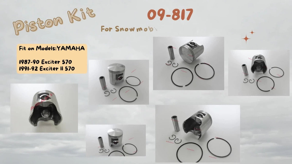 Piston Kit STD 09-817 82M-11631-02 with Ring for Yamaha Exciter 570 (1996–1997)