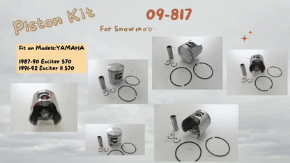 Piston Kit STD 09-817 82M-11631-02 with Ring for Yamaha Exciter 570 (1996–1997)