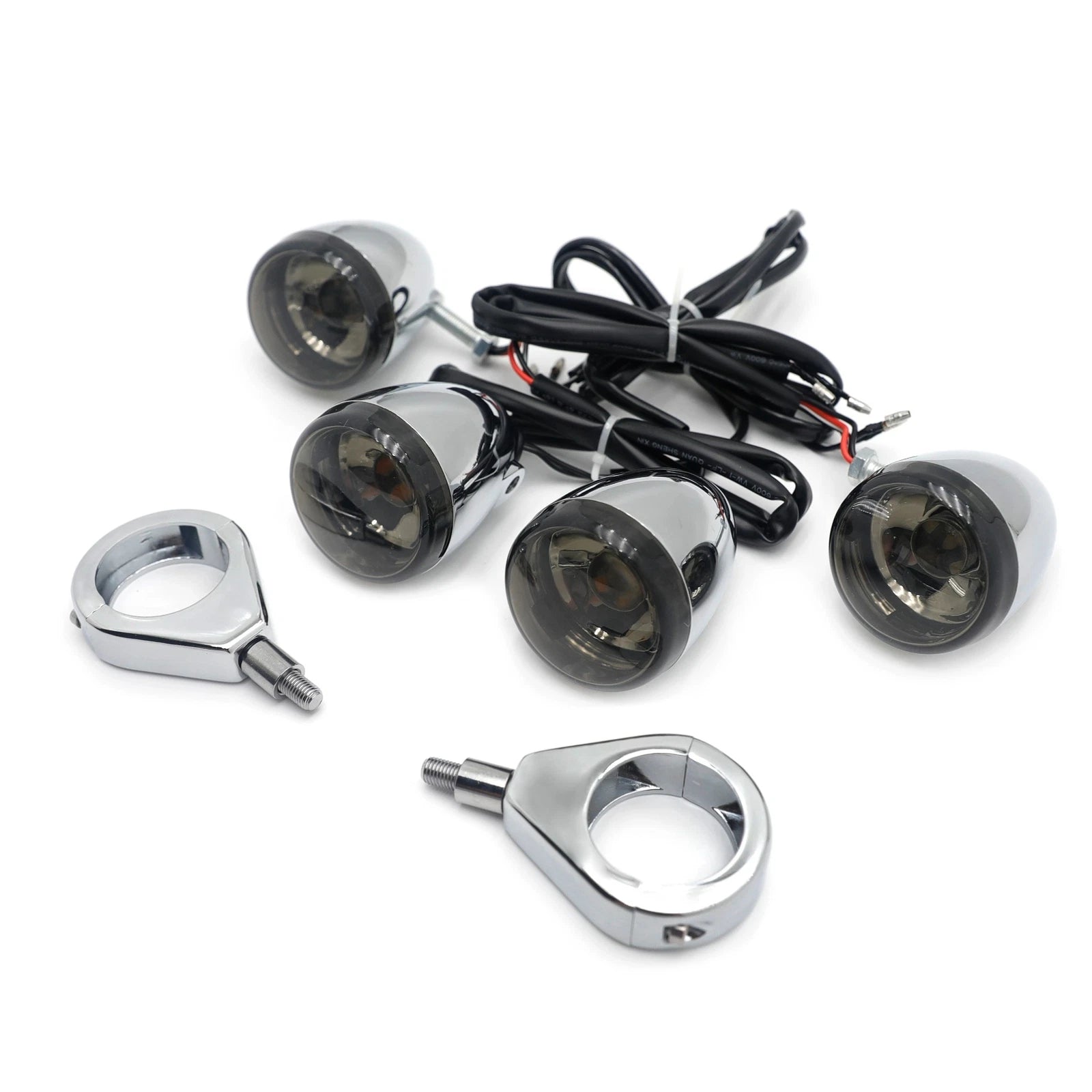Chrome Motorcycle Turn Signals Kit for Harley Davidson (41mm)